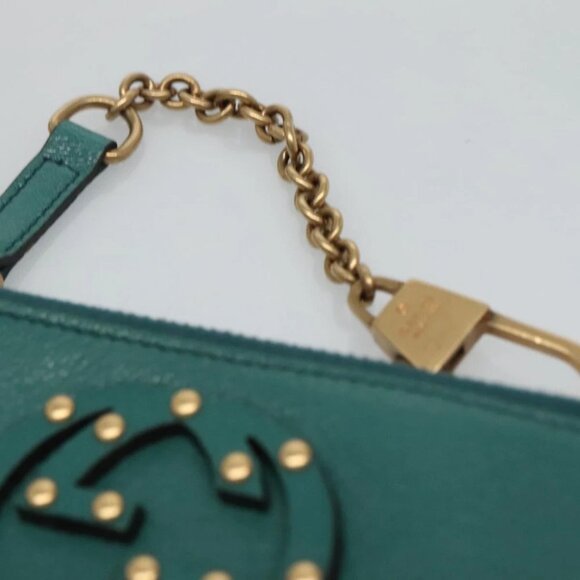 GUCCI Coin Purse Leather Green Auth 110449V - Picture 9 of 15